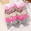 10Pcs/set Solid Color Cotton Hair Bows Hair Clips for Baby Girls Boutique Hairpins Barrettes Headwear Hair Acesssories