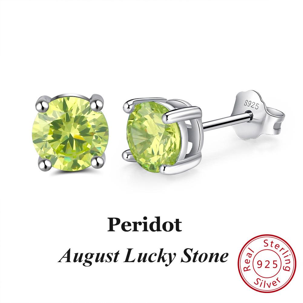 ORSA JEWELS 925 Sterling Silver Birthstone Stud Earrings for Women Sparkling Heart Cut CZ Small Earrings Birthday Gift APE32