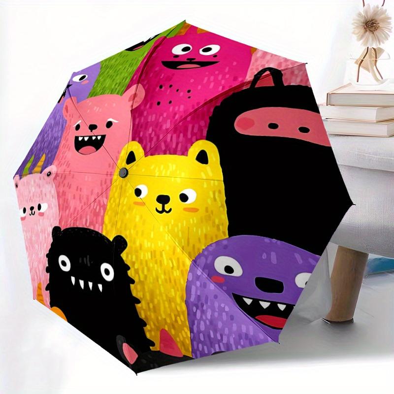 1pc Monster Party Automatic Open/Close Umbrella with One Touch Button,, Windproof Design   Lightweight Portable Umbrella for Women & Men6095