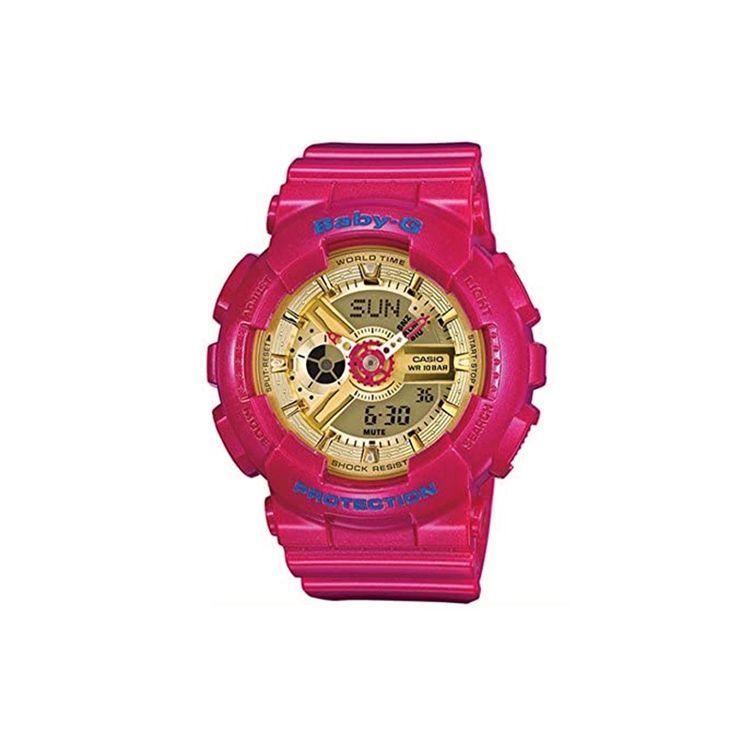 

Casio Baby-G 100M Waterproof Quartz Watch Resin Strap Women watches Gold BA-111GGB-4A Gold Dial