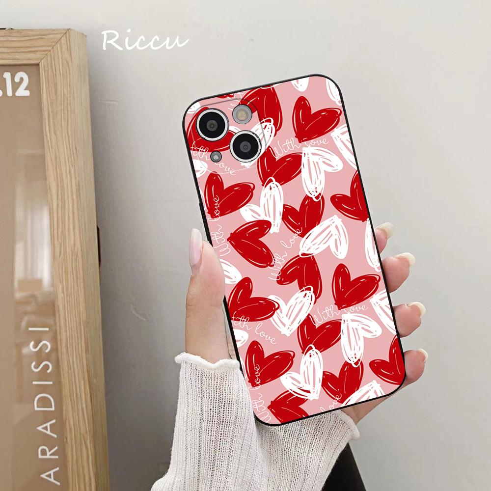 FOR IPhone 14 Cute Love Heart Phone Case 14 11 12 Pro 8 7 14 Plus X Pro 14 MAX 13 MINI XR XS Iphone 14 Plus Soft Phone Covers