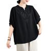 CoeFodMavo Short Sleeve with Floral Loose Oversized Office Plus Daily Women's V-Neck T-Shirt Embroidery, Simple, Lightweight, Cute, Fit, Silhouette,