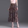 Summer Women's Skirt Literary Loose Floral Half-body Skirt In The Long Section of The Anti-permeable Gauze Skirt