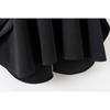 Women's Black Woolen Hooded Cloak Coat, Autumn 2022, Long Style, European American Design, with Hang Tag