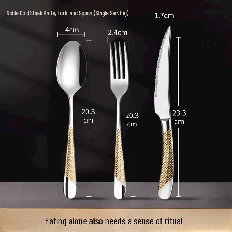 Noble Gold Western Steak Cutlery Set