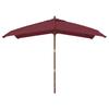 vidaXL Sonnenschirm mit Holzmast Bordeauxrot 300x300x273 cm