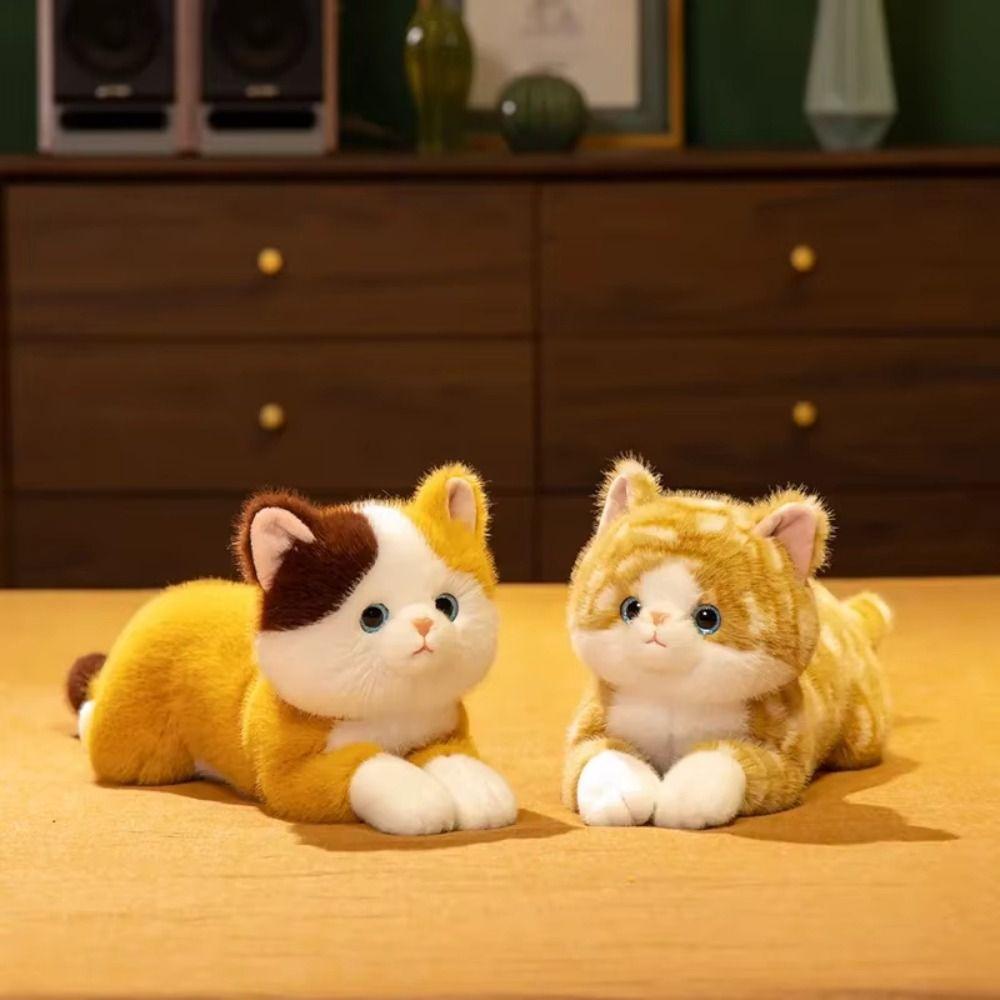 Cartoon Plush Cat Doll Soft Stuffed Toy Cute Pet Kitten Toy Home Decoration