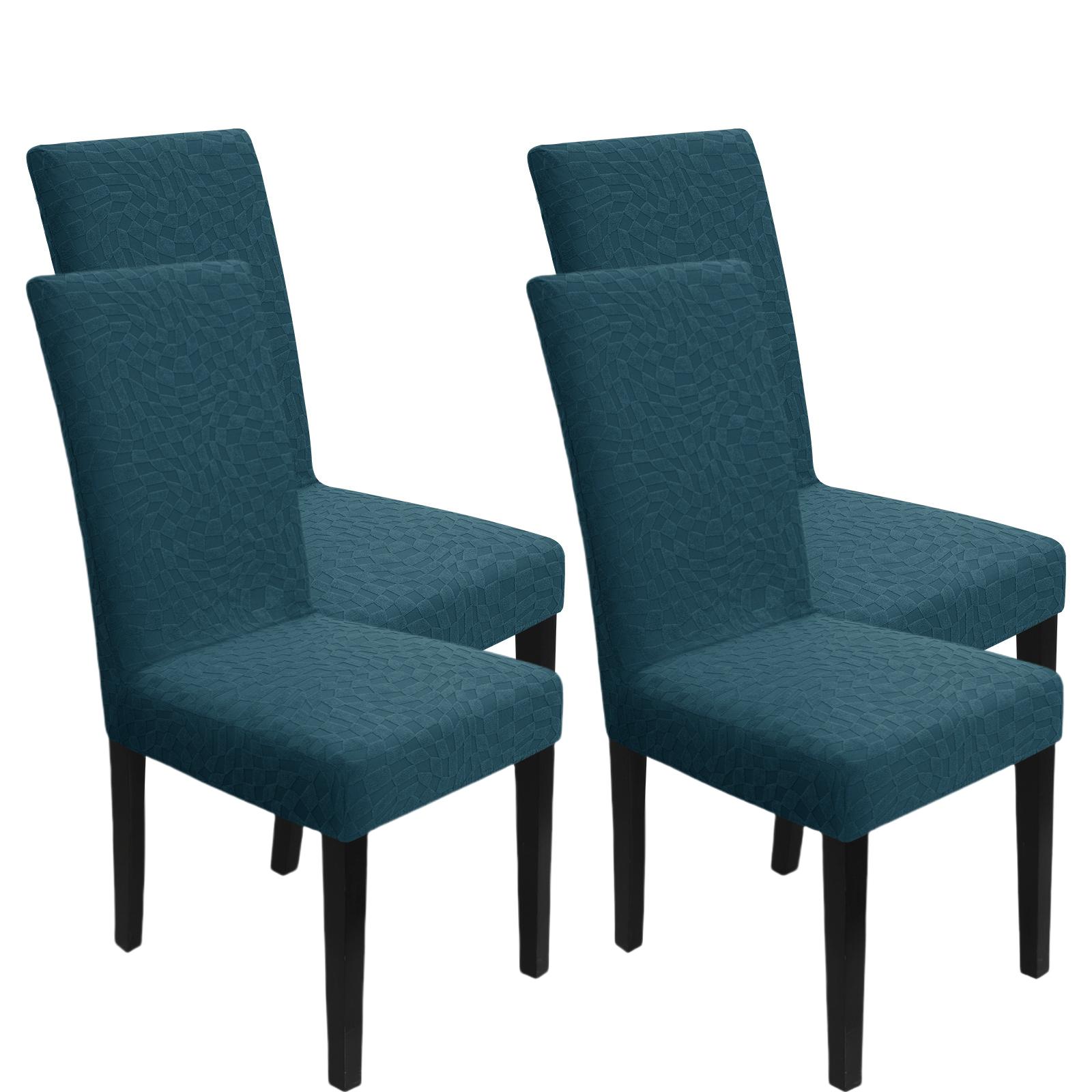 4/6 Stuks Stoelhoezen voor Eetkamer Jacquard Stoelhoes Afneembaar Wasbaar Universele Eetkamerstoel Meubelbeschermer Universal gray