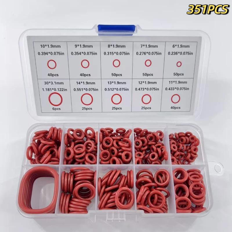Silicone O Ring Assortment Set 351Pcs Heat Resistant Waterproof Sealer for Car Auto Repair Work