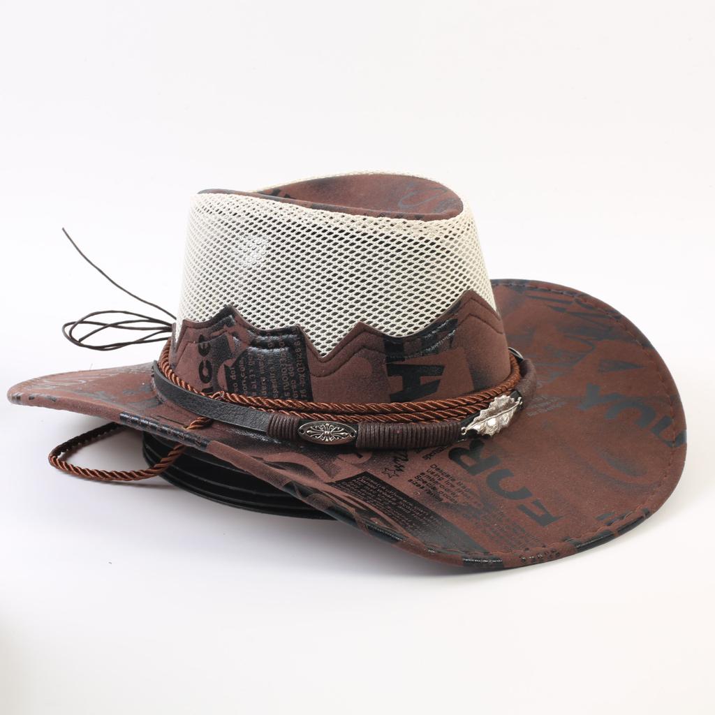 Popular European and American Classic PU Western Cowboy Men and Women Fashion Outdoor Breathable Western Cowboy Hat