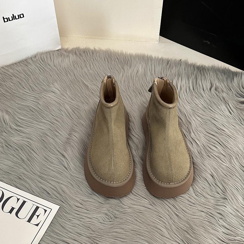 

Internet celebrity simple niche heightening short boots women s 2025 autumn and winter new fashion versatile non-slip short tube thick-soled fashio 40 хаки