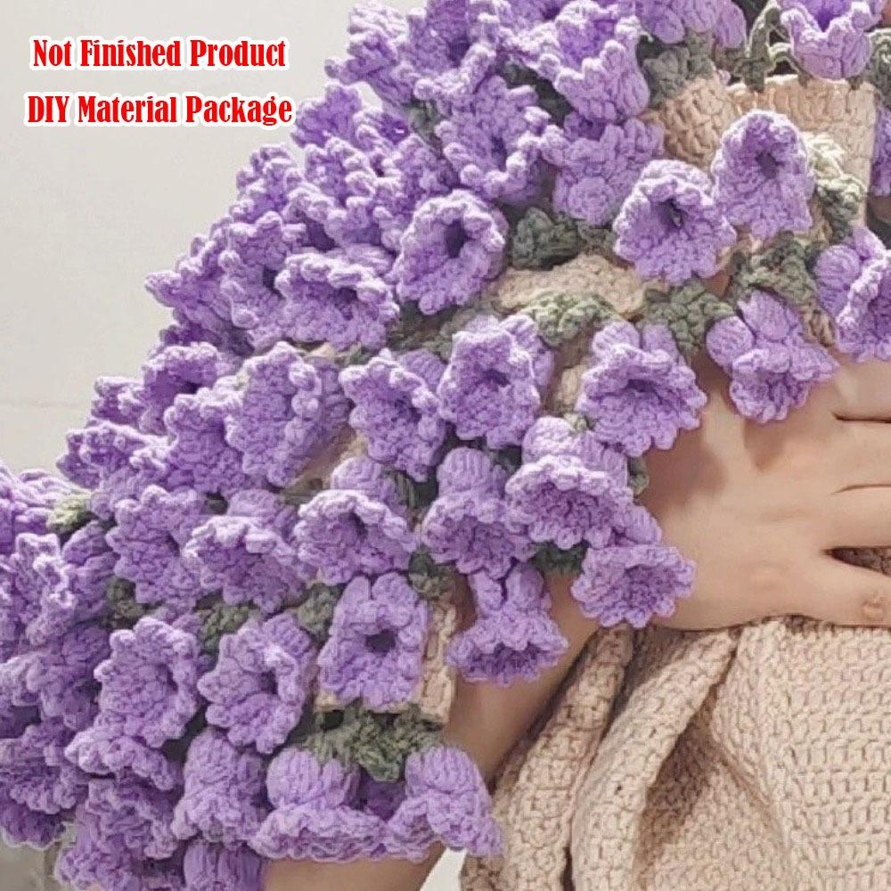 Not Finished Product Rose Bouquet Blankets DIY 110cm Flower Bouquet Blanket Crochet Kit Handmade Crocheted