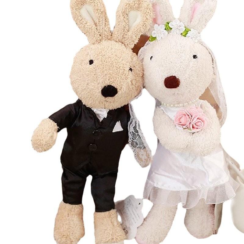 Adorable Sg811 Wedding Bunny Plush Toy Couple For Marriage Celebration Decoration