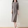 Damen Pulloverkleid 100% Wolle MODERN NEW SAGA O-Ausschnitt Strick Langer Pullover Winterpullover Wolle Langes Kleid Weiblich