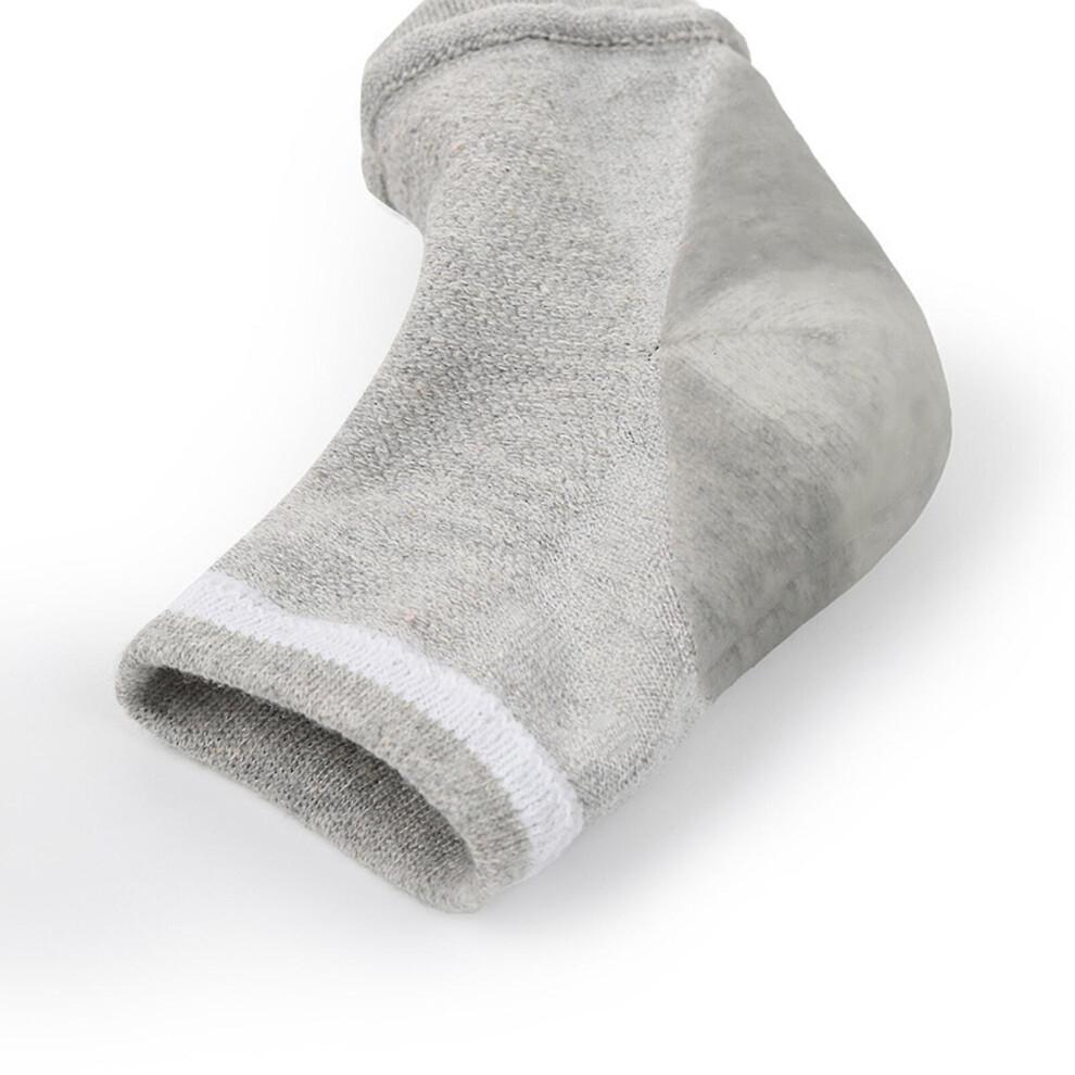 (Gray) Heel Anti Crack Sleeve With Gel Moisturizer For Overnight Treatment - Gray Half Socks