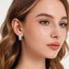 Fashion Zirconia U Shape Huggie Hoop Earrings For Women Geometric Ear Buckle Bridal Wedding Engagement Earrings Daily Jewelry
