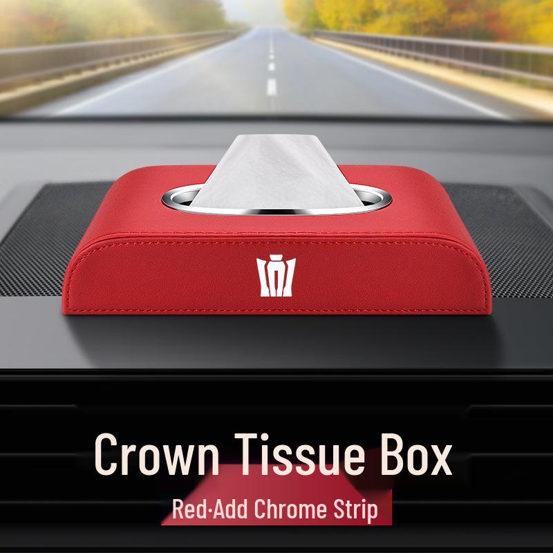 Crown Lu Fang Car Leather Tissue Box for Interiors