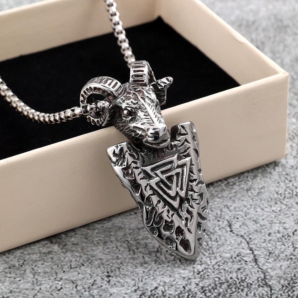 Unisex European Retro Stainless Steel Pendant Necklace