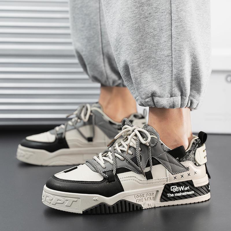2024 New Men Skateboarding Shoes Platform Fashion Design Laces Shoes Comfortable Vulcanized Shoes Casual Sneakers Student Shoe
