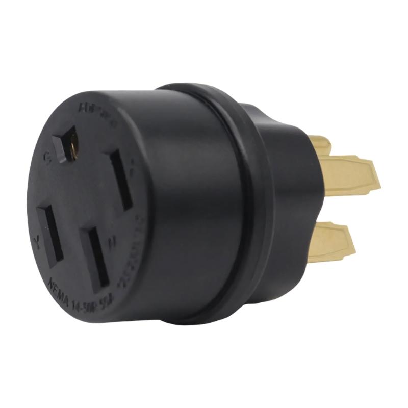 

50A 125/250V Power Converter Plug Straight Blade Plug For NEMA 14-50R High Power Appliances Dryers Generators 1
