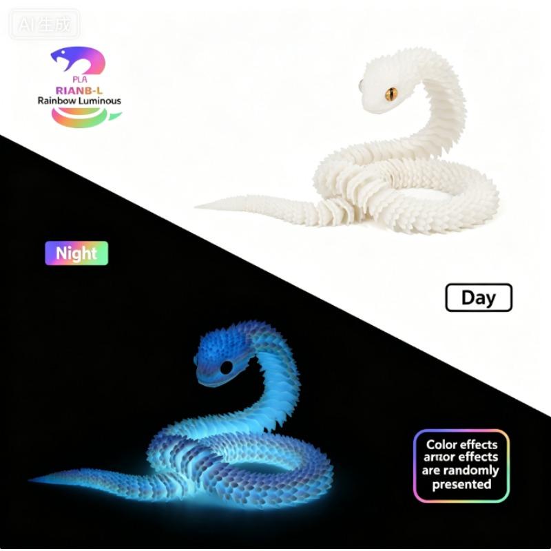 3D Printed Flexible Viper Snake Model – Art Decor, Multiple Colors & Sizes (30cm/40cm/60cm) Perfect for Home and Office Décor.