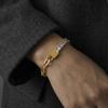 Zircon Inlaid Metal Chain Bracelet: European-American Niche Light Luxury Design