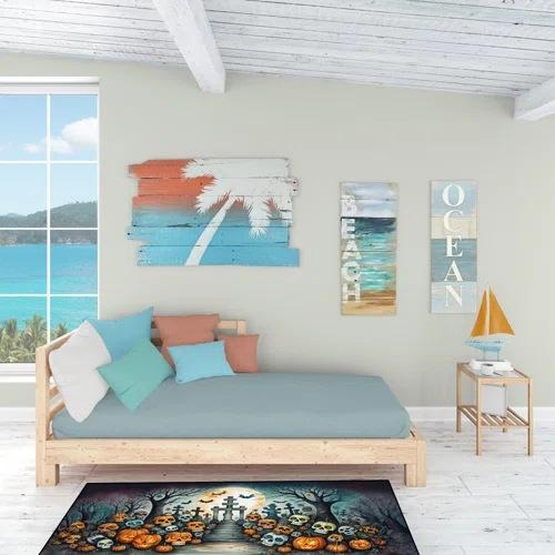 Halloween Scene Crystal Velvet Entrance Door Mat Non-Slip And Dirt-Resistant Easy To Take Care Of Universal Floor Mat