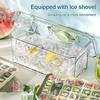 Household PP Ice Cube Tray 64 Grids with Lid Ice Bucket Large Capacity Easy To Use Ice Cube Mold Ice Maker