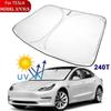 Upgraded Sunshade For Tesla Model 3 Y Windshield - Improved UV Protection Fabric, Full-Size Foldable Accessories