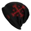 Anpassad Tempelriddare Medeltida Krigare Symbol Mössor Unisex Vinter Varm Stickad Mössa Vuxen Jerusalem Kors Seal Bonnet Mössor