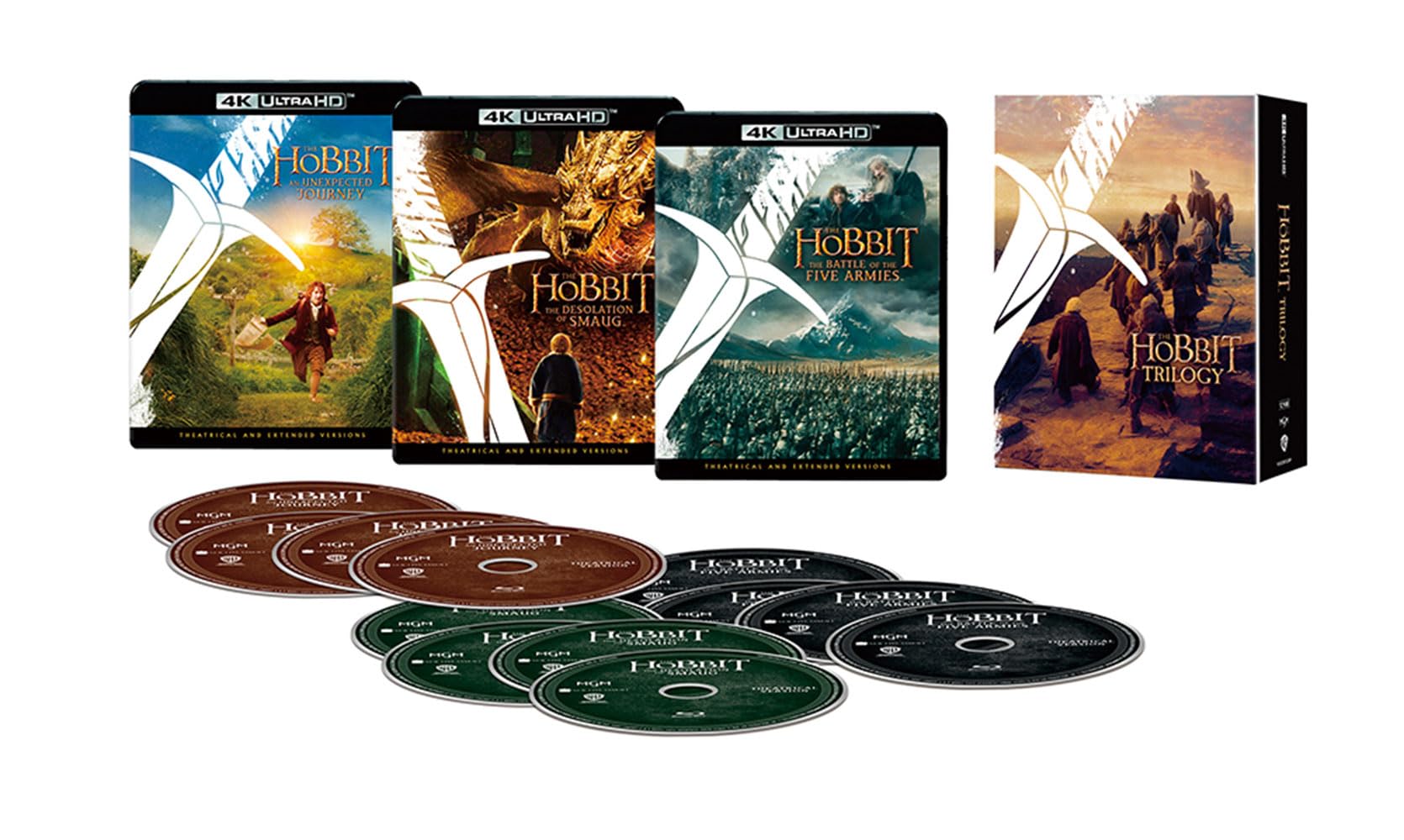 

The Hobbit Trilogy Film Collection ULTRA HD HD Digitally Remastered ULTRA HD (4K & Blu-ray Set) (12 Discs) [4K + Blu-ray]
