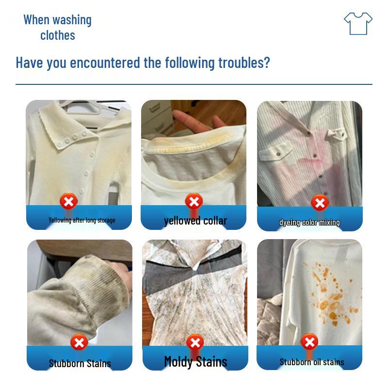 Bleach-Free Stain Remover: Restore White Clothes, Fix Color Bleeding, No Rubbing Needed