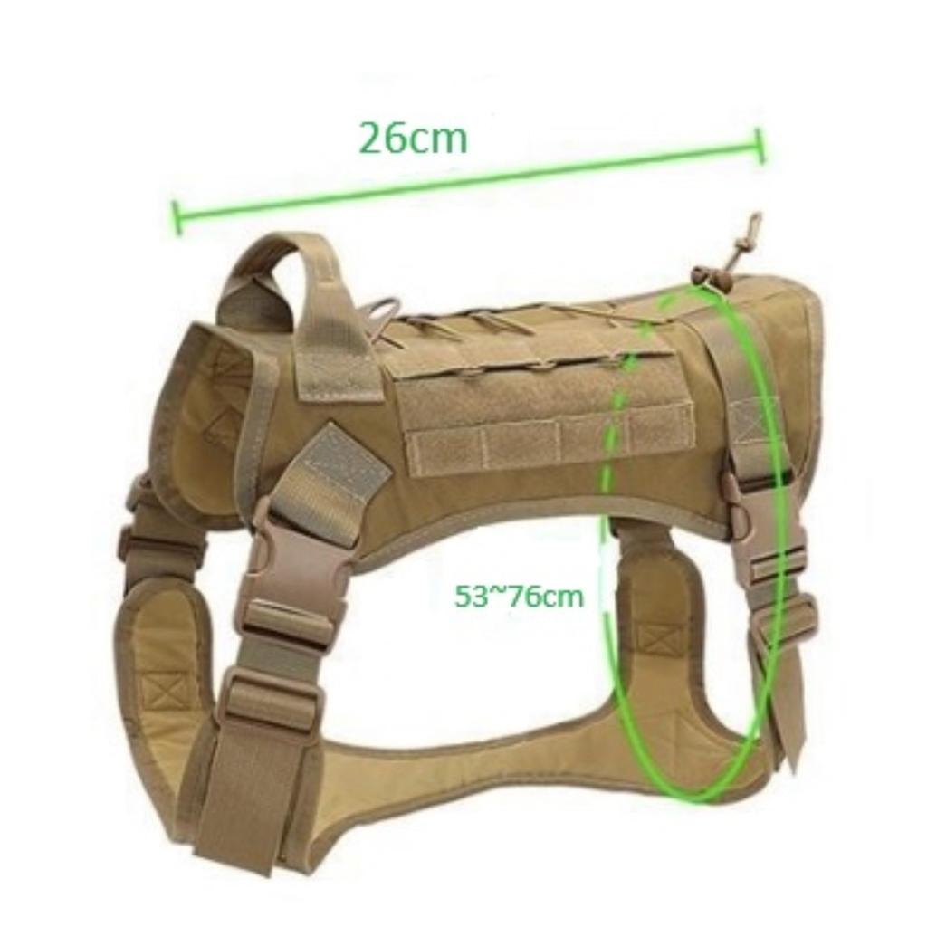 Arm Dog Military Medium Dog Size M King's Anti-Pull Harness, Adjustable, Style, Training, Walking, (Brown)