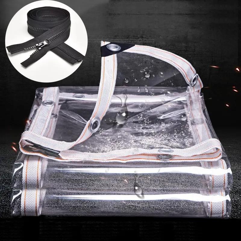 Customize 0.35mm Thickness Transparent Tarpaulin With Zipper Door Outdoor Pergola Waterproof Canopy Garden Plants Rain Shelter