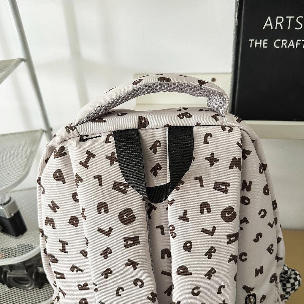 Same Backpack for Middle and High School Students with High Aesthetic Value, Letter Printed Campus Backpack, Lightweight and Large Capacity Backpack