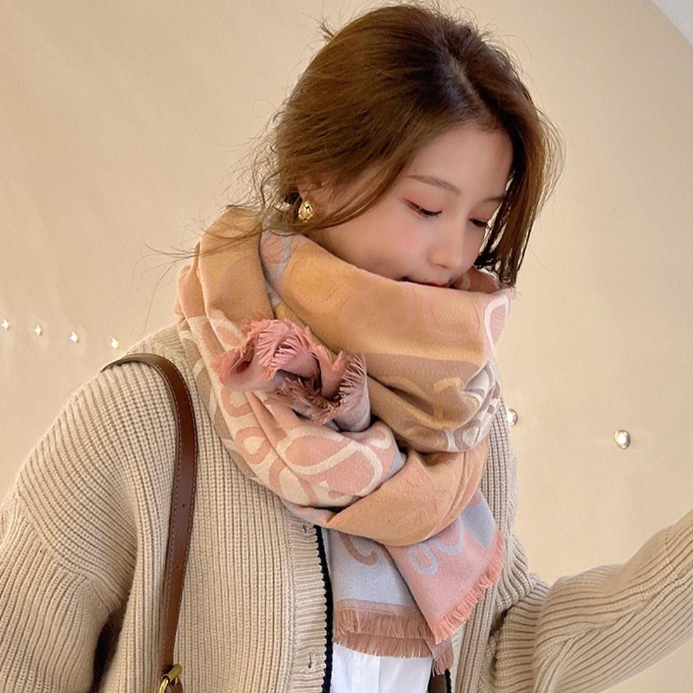 

Patchwork Long Warm Lattice Shawl Wraps Winter Neck Scarf Plaid Knitted Scarf Autumn/Winter