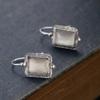 New Niche Retro Trend Square Drop Earrings, Women's Personalized Creative Holiday Party Zircon Accessories Gifts