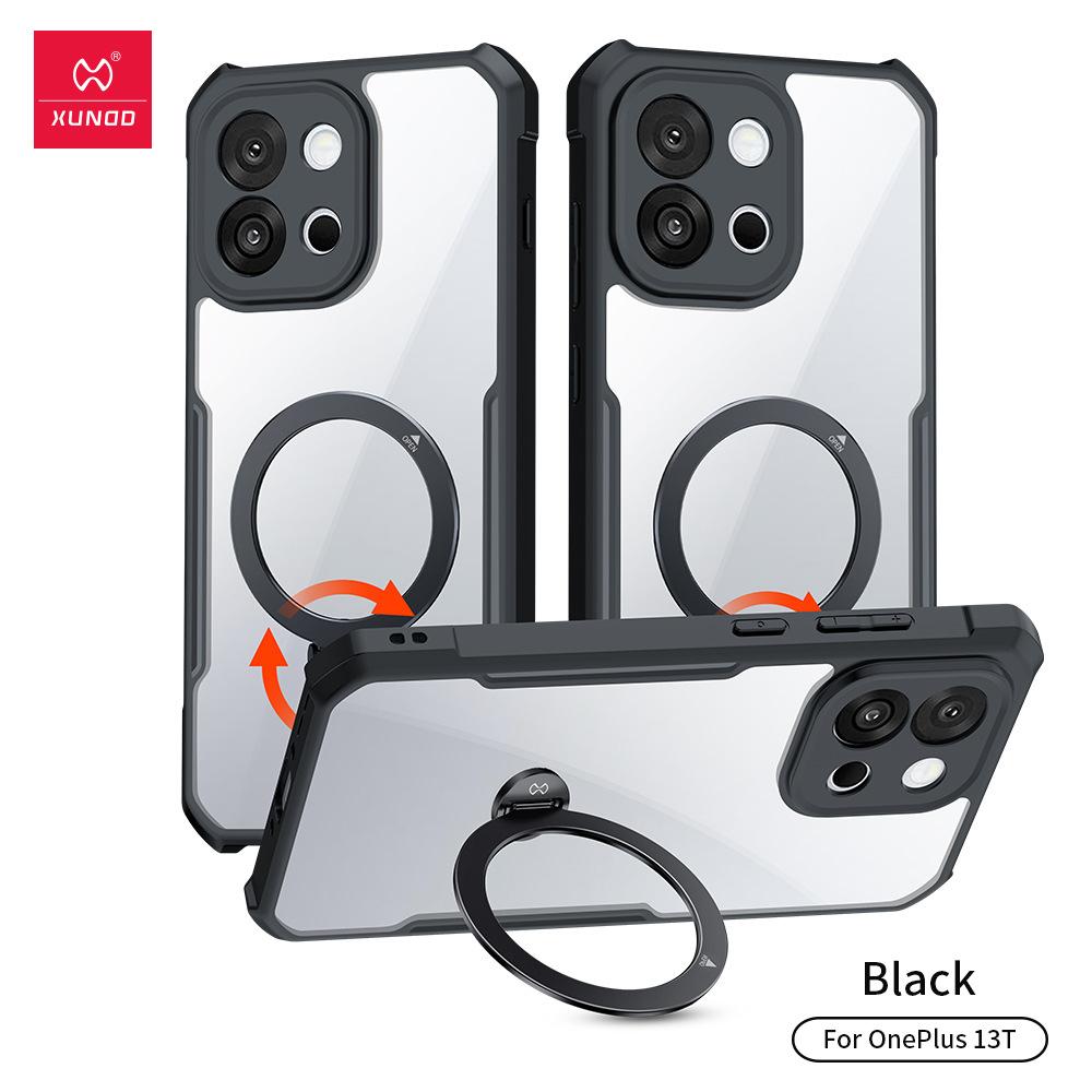 

XUNDD For OnePlus 13T Case Luxury Casing Rotatable Magnetic Holder Case Shockproof Bumper Protective Phone Cover For OnePlus 13 T For OnePlus 13T чорний