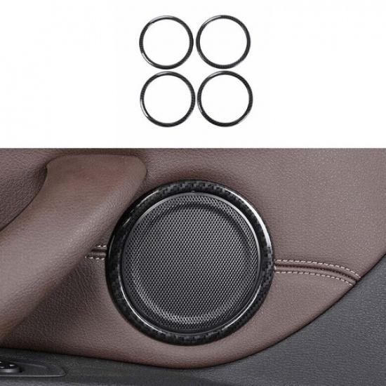 Inner Door Speaker Ring Horn Carbon Fiber For BMW 3 4 Series GT Cover Trim 13-19