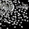 50 sztuk Białe Błyszczące Małe Rozmiary Charmsy do Paznokci Zirconowe Dekoracje Super Błyszczące Oczko Konia Kwadratowe Szpic na Dole Gołe Cyrkonowe Diamenty