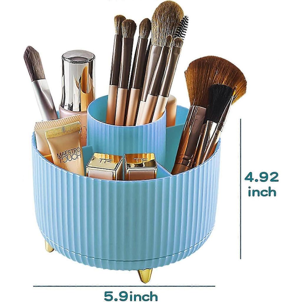 Makeup Brush Holder Organizer 360 Rotate Makeup Organizers Countertop Skincare Storage for Vanity Desktop Bathroom