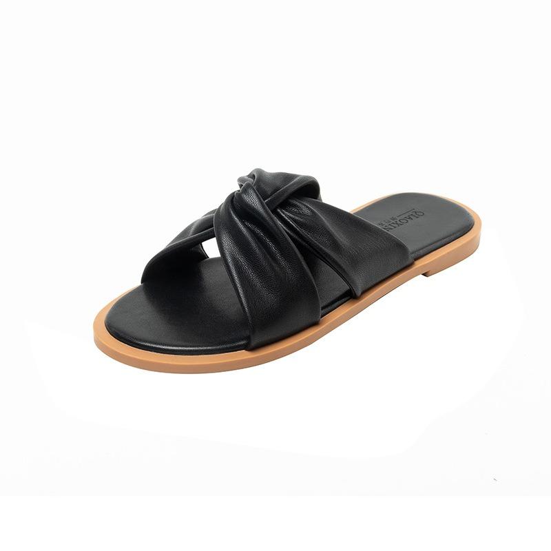 Fashion Cool Slippers Women's Flat Shoes Fashion 2024 Summer New Korean Version Versatile Plus Size Women's Shoes 41-43