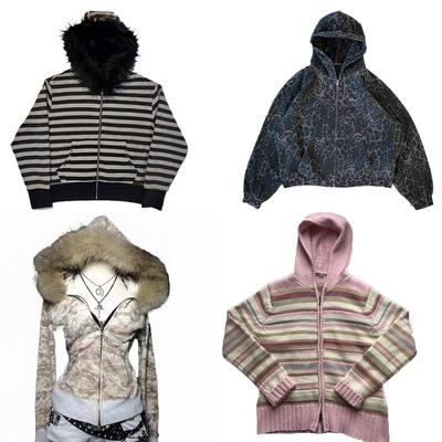 Retro American Letter Embroidered Fur Collar Hooded Cardigan Sweatshirt