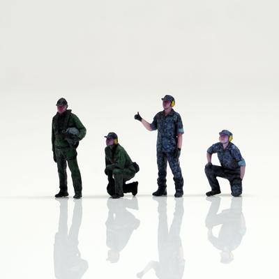Figreal 172 Air Self-Defense Force Set 001a (4 Pre-painted Figures) - Pilot and Mechanic