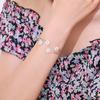 925 Sterling Silver Adjustable Size Daisy Flower Charm Bracelet &Bangle for Women Party Wedding Jewelry Pulseras Mujer