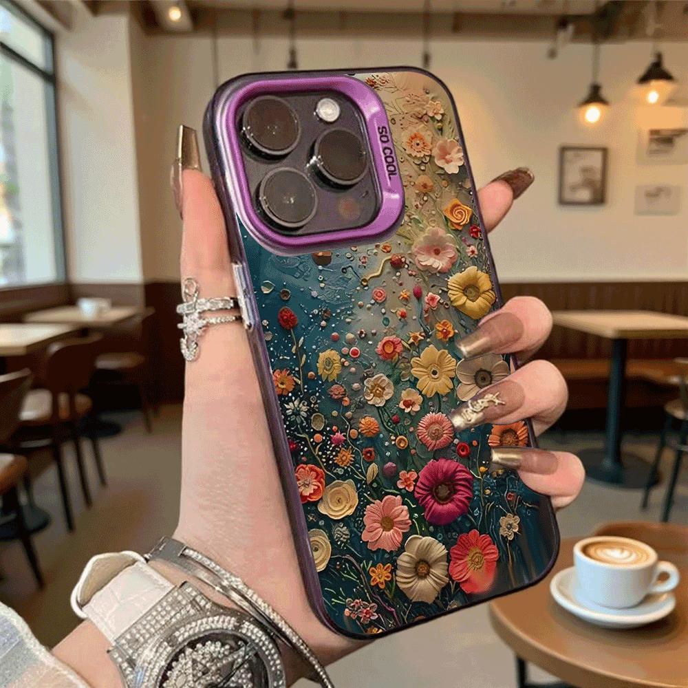 Textured 3D Floral Art Phone Case for Redmi Note 15 14 13 12 11 10 9 Pro Plus Anti-Scratch Premium Hard Cover