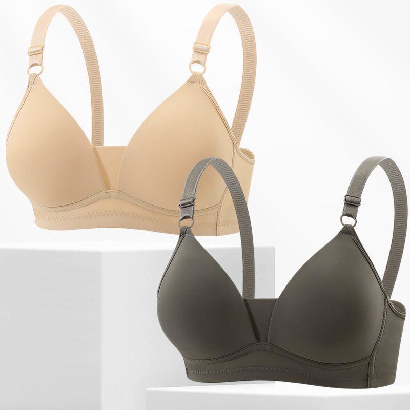 Japanese Style Seamless Deep V Triangle Bra for Women - Wire-Free with Small Bust Support