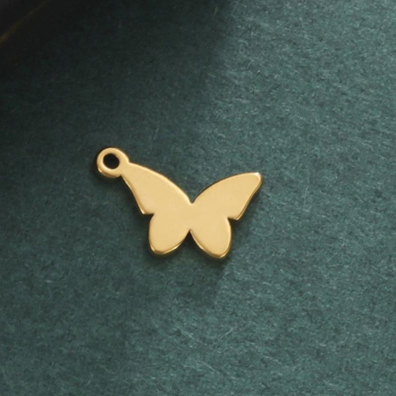 Stylish Reversible Butterfly Pendant Charm Necklace Featuring Crystal Accent for Fashion Trendsetters Daily Use
