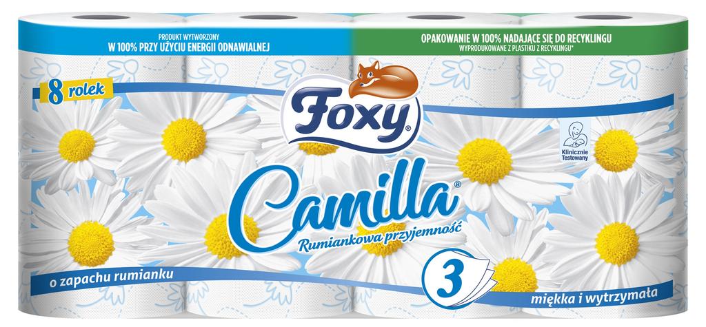 Foxy Camilla Camomile Toilet Paper 8 Rolls 3 Layers 1 Pc