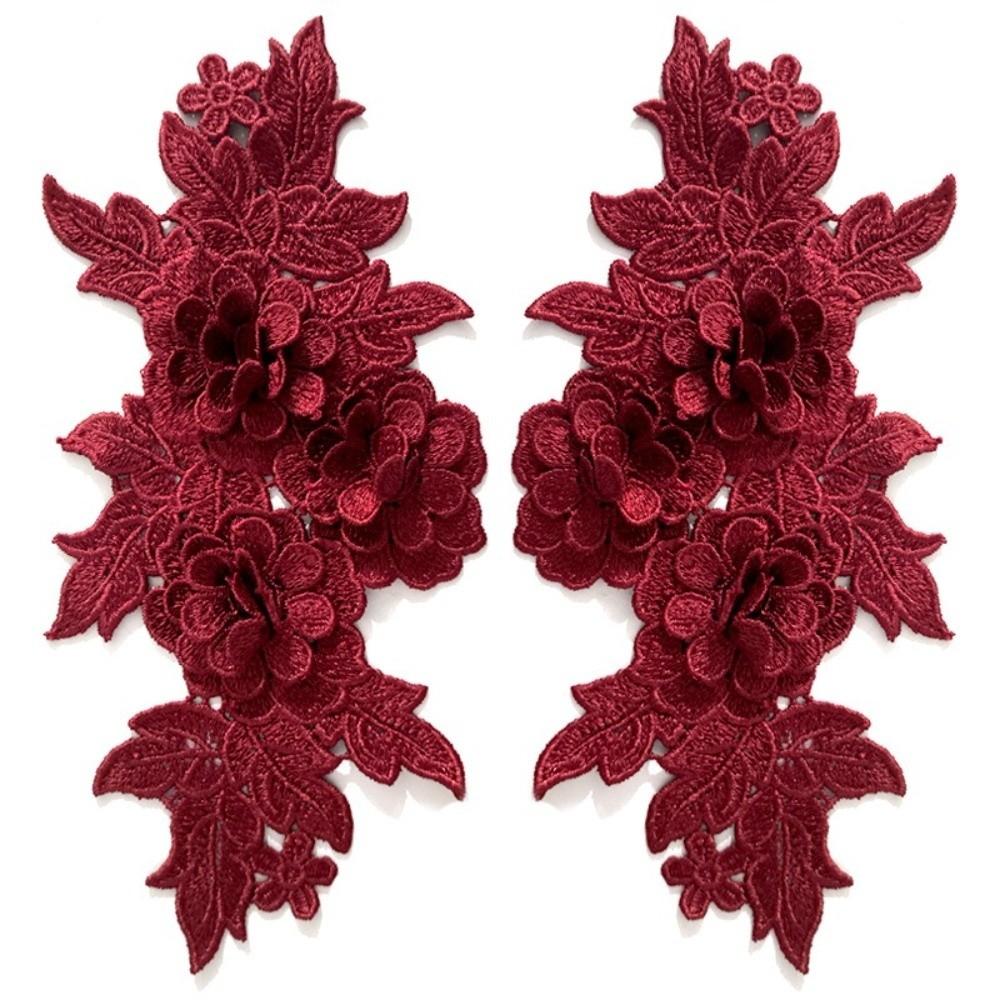 Heavy Lace Lace Applique Colorful Floral Embroidery Trim 3D Embroidered Patch  Clothing Sewing